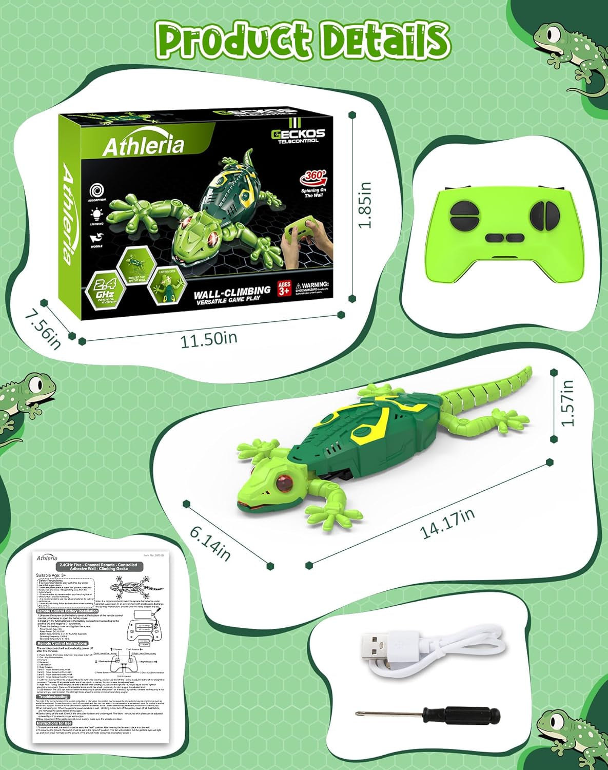 Wall Climbing Lizard,Rc Car Toys for Kids,Remote Control Cars,Wall Crawler Robot Geckos,Fun Kids Toys,Cool Stuff Gadgets 2025,Halloween Christmas Birthday Gifts for Boys Girls Teens Ages 3 4 5 6 7 8 +