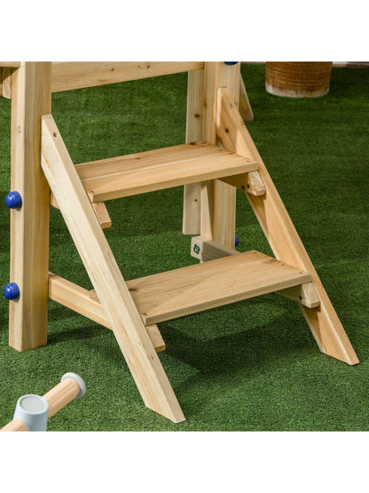 Outsunny Wooden Toddler Playground with Baby Swing Set, Ages 1.5-4