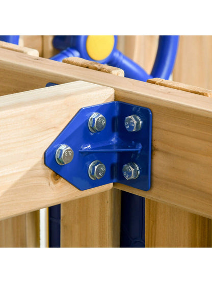 Outsunny Wooden Toddler Playground with Baby Swing Set, Ages 1.5-4