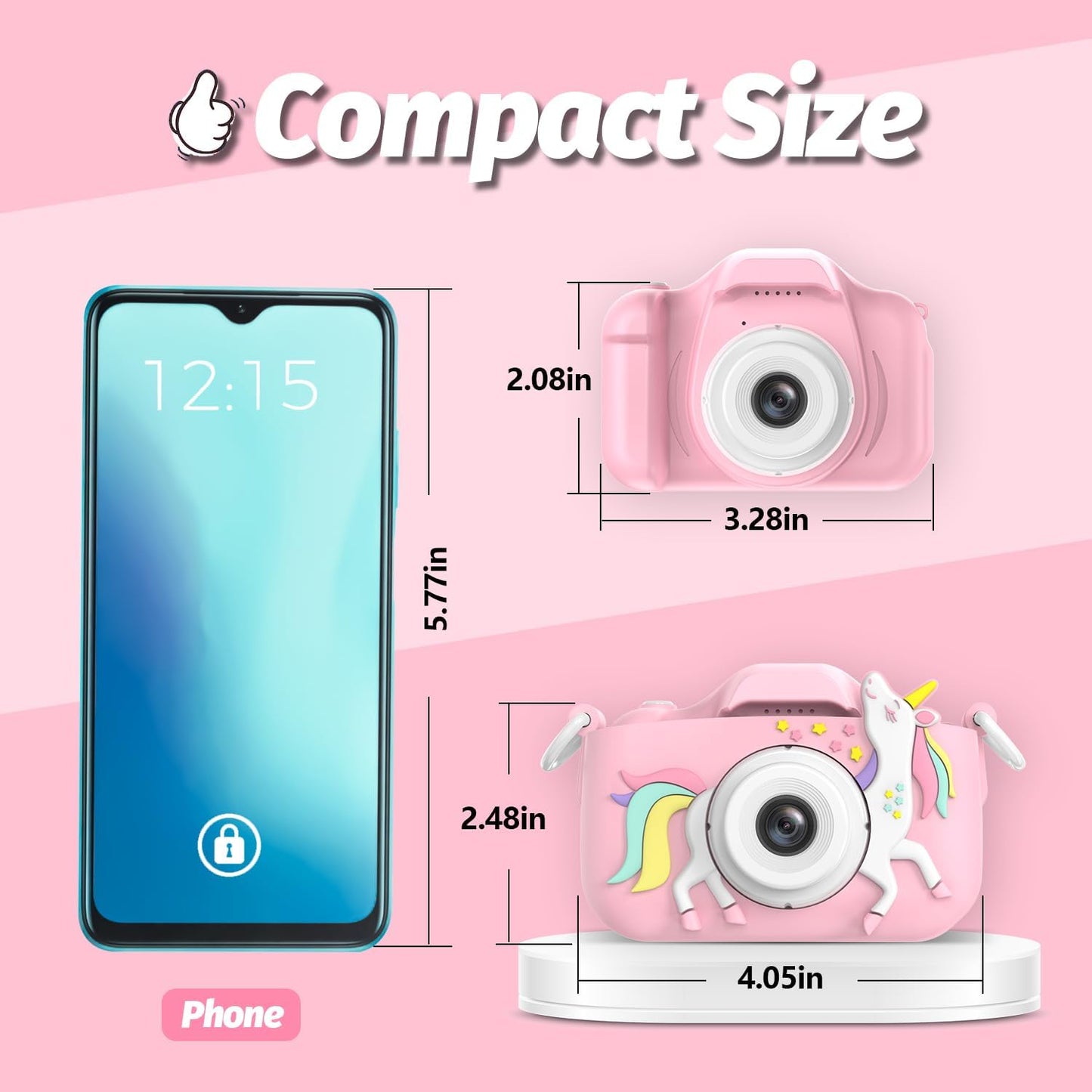 Kids Camera Toys for 3-8 Year Old Girls Boys,Children Digital Video Camcorder Camera with Cartoon Soft Cover, Best Chritmas Birthday Festival Gift for Kids - 32G SD Card Included