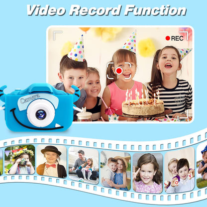 Kids Camera Toys for 3-8 Year Old Girls Boys,Children Digital Video Camcorder Camera with Cartoon Soft Cover, Best Chritmas Birthday Festival Gift for Kids - 32G SD Card Included