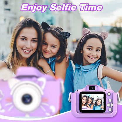 Kids Camera Toys for 3-8 Year Old Girls Boys,Children Digital Video Camcorder Camera with Cartoon Soft Cover, Best Chritmas Birthday Festival Gift for Kids - 32G SD Card Included