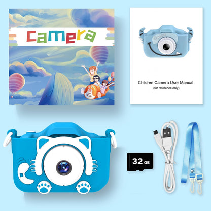 Kids Camera Toys for 3-8 Year Old Girls Boys,Children Digital Video Camcorder Camera with Cartoon Soft Cover, Best Chritmas Birthday Festival Gift for Kids - 32G SD Card Included