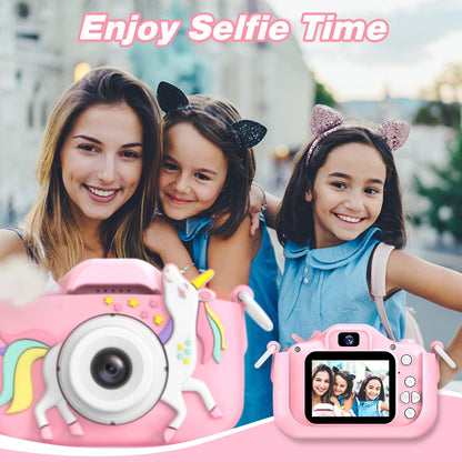Kids Camera Toys for 3-8 Year Old Girls Boys,Children Digital Video Camcorder Camera with Cartoon Soft Cover, Best Chritmas Birthday Festival Gift for Kids - 32G SD Card Included