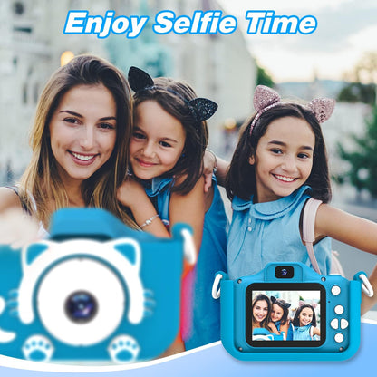 Kids Camera Toys for 3-8 Year Old Girls Boys,Children Digital Video Camcorder Camera with Cartoon Soft Cover, Best Chritmas Birthday Festival Gift for Kids - 32G SD Card Included