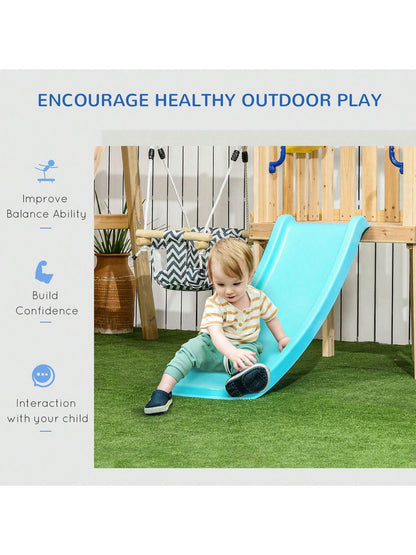 Outsunny Wooden Toddler Playground with Baby Swing Set, Ages 1.5-4