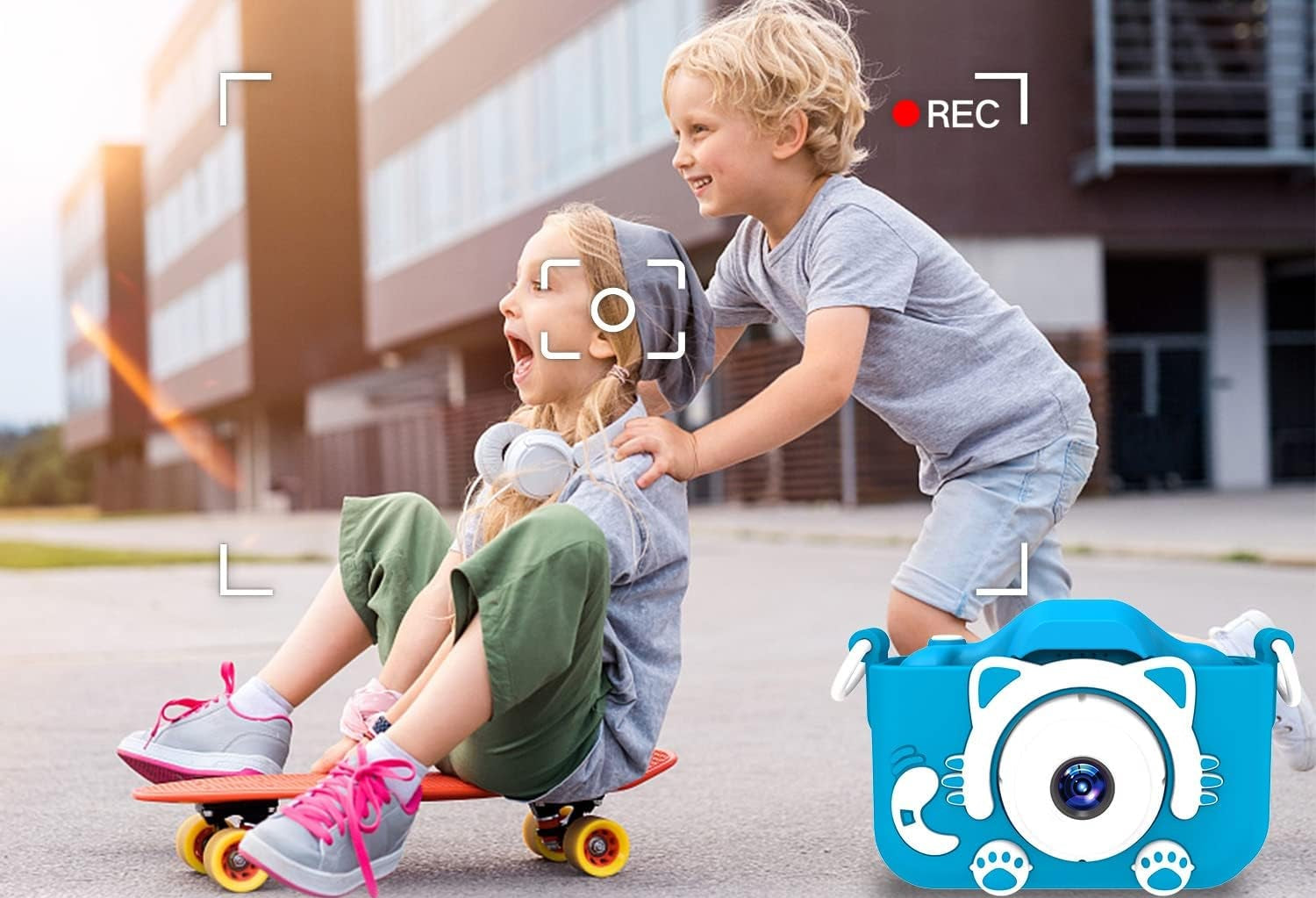 Kids Camera Toys for 3-8 Year Old Girls Boys,Children Digital Video Camcorder Camera with Cartoon Soft Cover, Best Chritmas Birthday Festival Gift for Kids - 32G SD Card Included