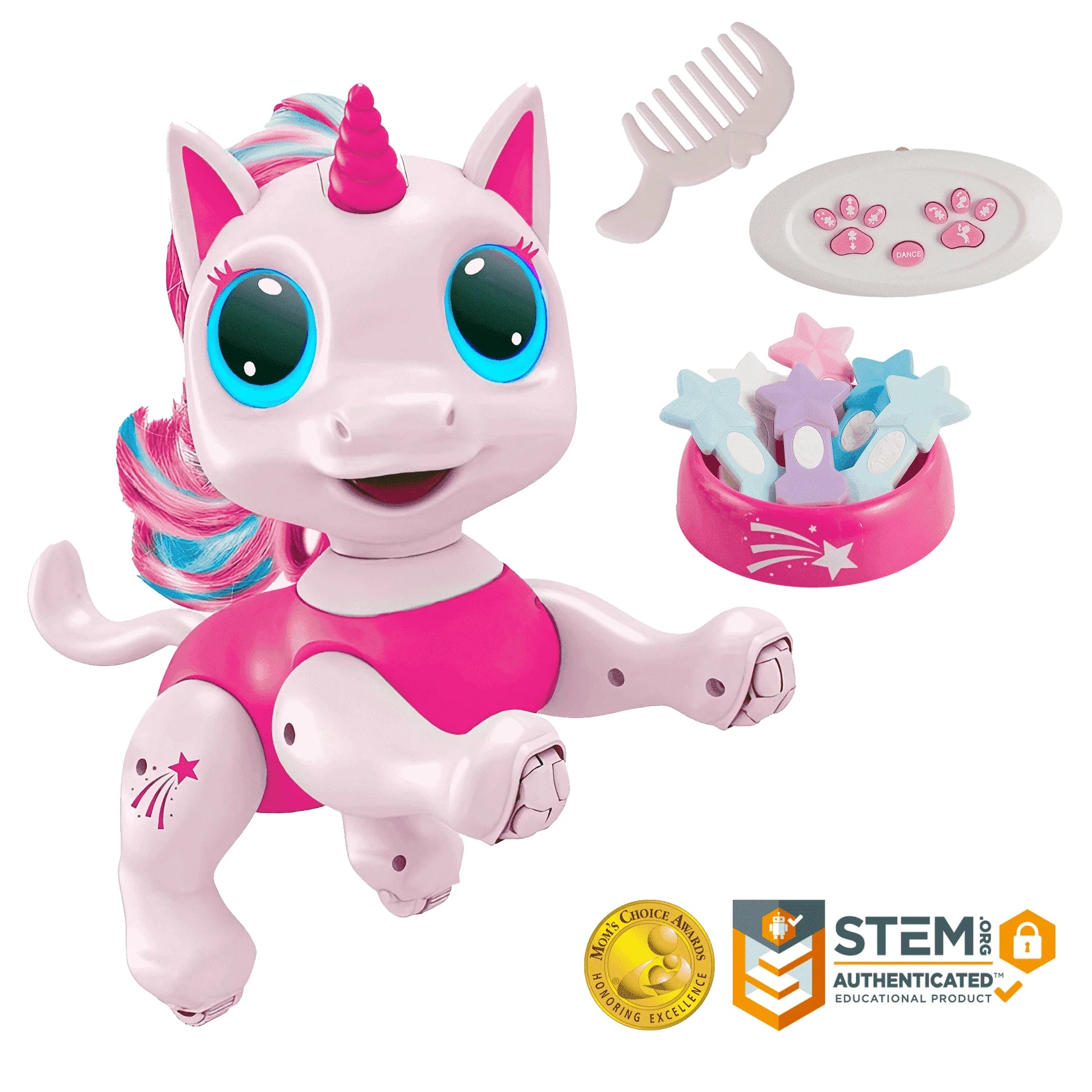 Robo Pets Unicorn, Remote Control Unicorn Interactive STEM Toys for Boys & Girls Ages 3+ (Pink)